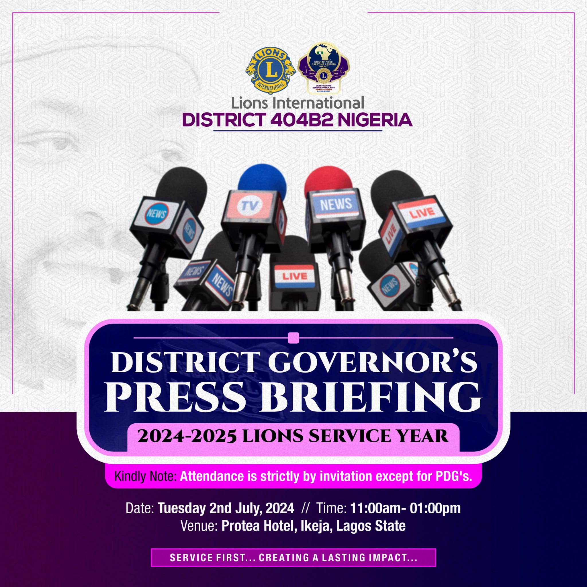 LIONS DISTRICT 404B2 HOLDS PRESS CONFERENCE