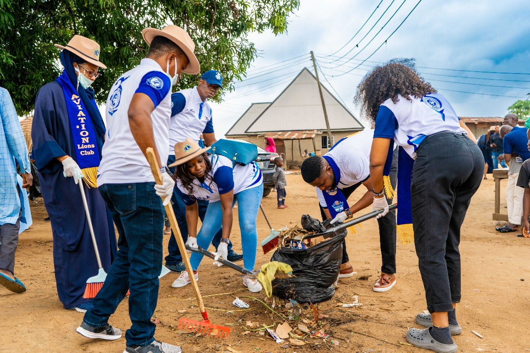 LAGOS AVIATION LIONS CLUB BRINGS CLEANILINESS AND CARE TO BASSA COMMUNITY