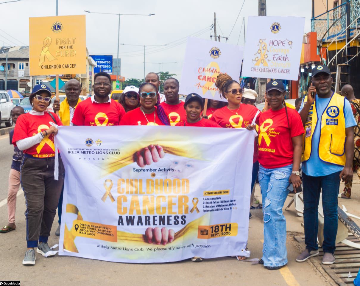 IKEJA METRO LIONS CLUB CHAMPIONS CHILDHOOD CANCER AWARENESS IN SEPTEMBER OUTREACH
